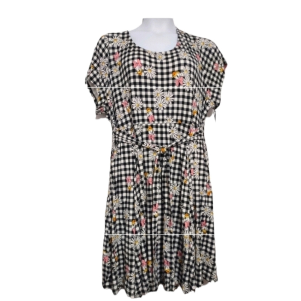 Torrid 5 Disney Daisy Duck Gingham Plaid Dress Checkered NEW 28 - Picture 2 of 7